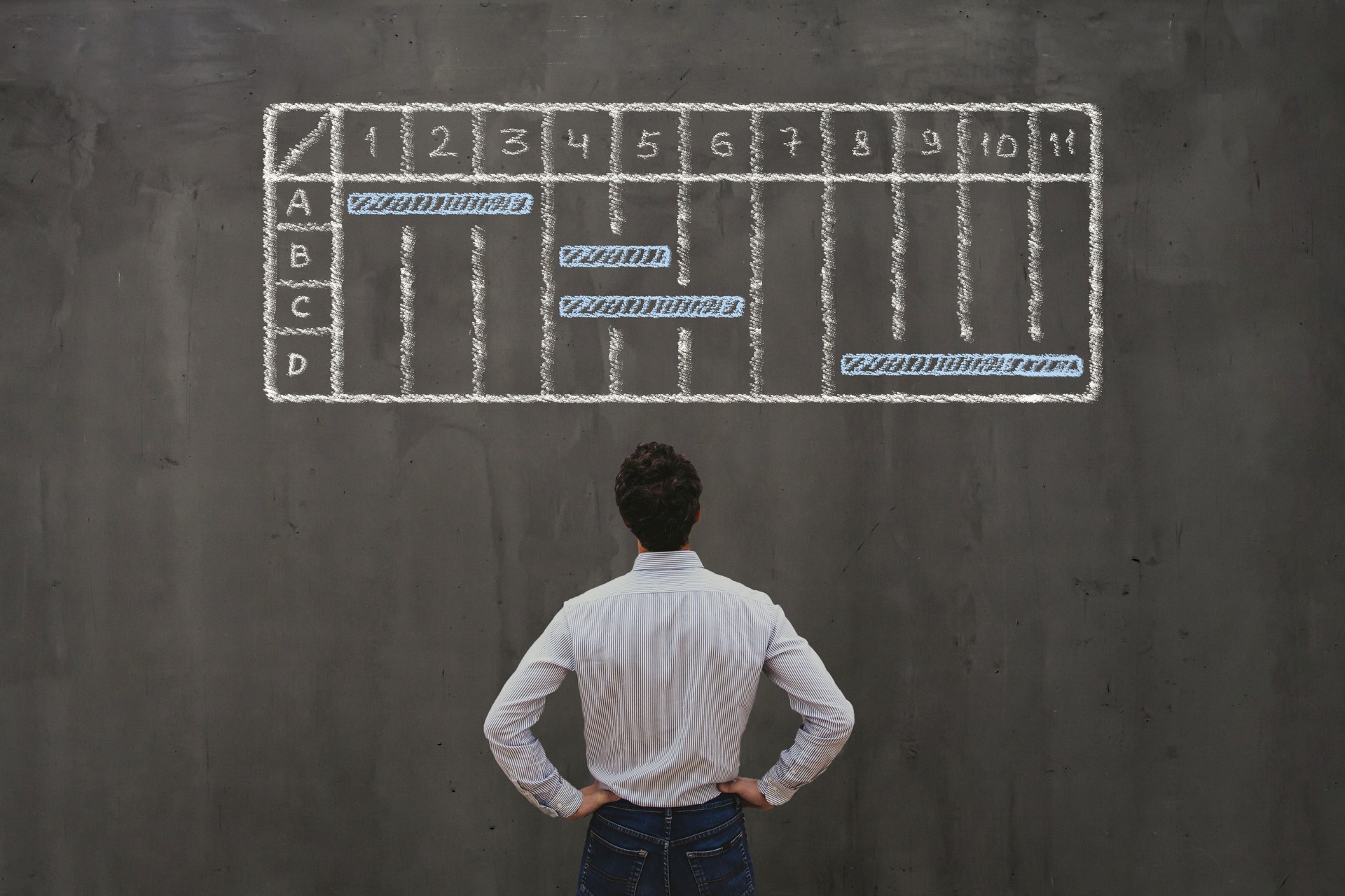 project management concept with gantt chart